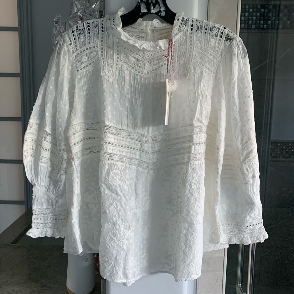 LoveShackFancy Shelly High-Neck Top - Picture 6 of 13